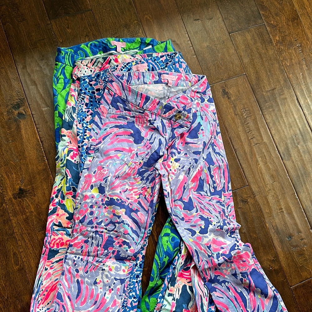 Lilly Pulitzer size zero Kelly pants 4 pairs